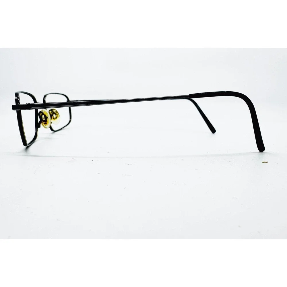 Flexon Eyeglasses Mens Black 628 Marchon Metal Rectangle 51-18-140